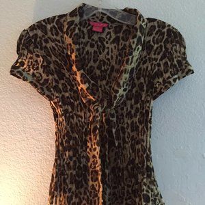 Sunny Leigh Petite Leopard print tie top, PS